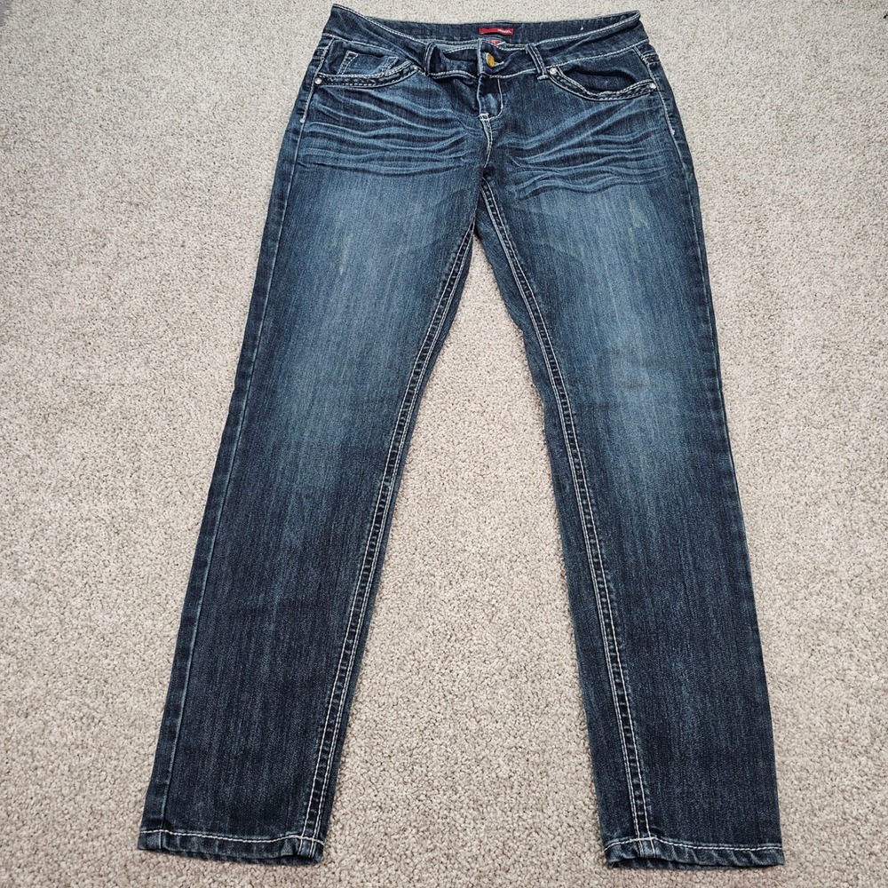 Y2K Bongo Women's Jeans Dark‎ Wash Embellished Pockets Size 13